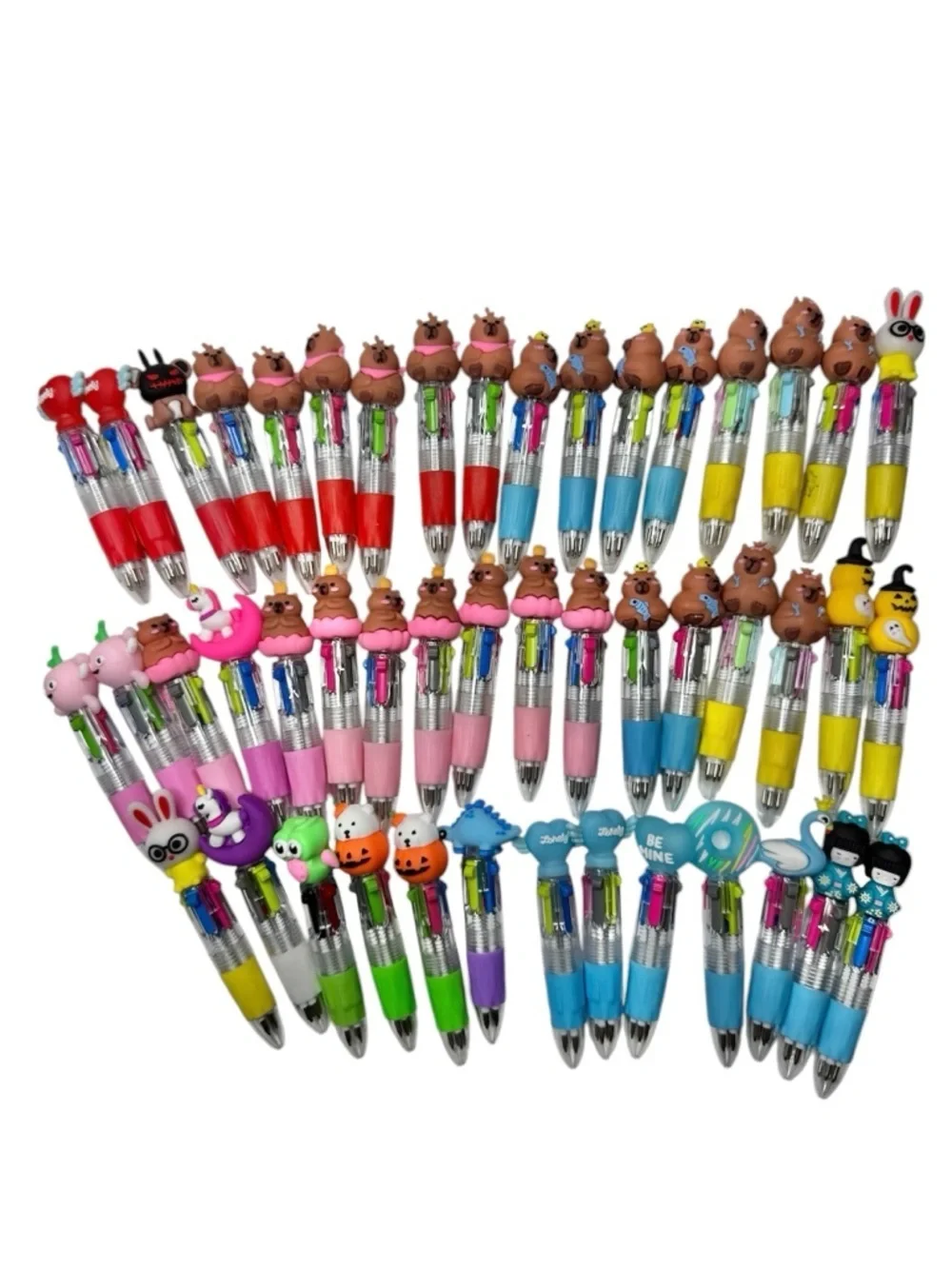 New 47pc Kids Novelty Multi-Color Click Ballpoint Pens, Party Favors